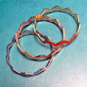 Elegant Set of 3 Gold and Silver Bangles